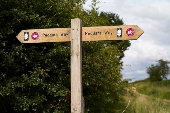 Peddars way crossing signpost